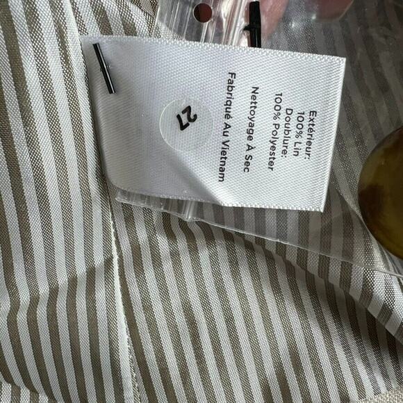 Talbots Blazer Womens Plus Petite 14 Classic Natural Beige Linen Minimalist NWOT - Picture 12 of 13